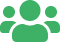 Icône verte représentant un groupe de trois personnes.