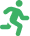 Icône verte d'une personne qui court.