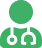 Icône verte d'un professionnel de santé avec un stéthoscope