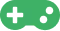 Icône verte d'une manette de jeu vidéo.