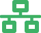 Icône verte d'un organigramme ou réseau.